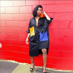 Asymmetrical shirt dress